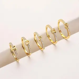 12 Constellation Zircon Rings – Open Adjustable Zodiac Index Finger Ring