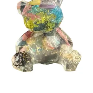 Ocean Treasure Bear Paperweight - Colorful Bear Design with Clear Texture, Ideal for Collecting and Display