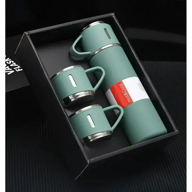 Thermos Coffee Travel Mug Stainless Steel Vacuum Flask Double Layer Gift Set 4pc Thermos Coffee Travel Mug Stainless Steel Vacuum Flask Double Layer Gift Set 4pc