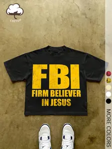 Men's Regular Fit Letter Print Round Neck Knit Tee, Casual Short Sleeve Crew Neck T-Shirt for Daily Wear, Fashion Men's Top for Summer, Tropical