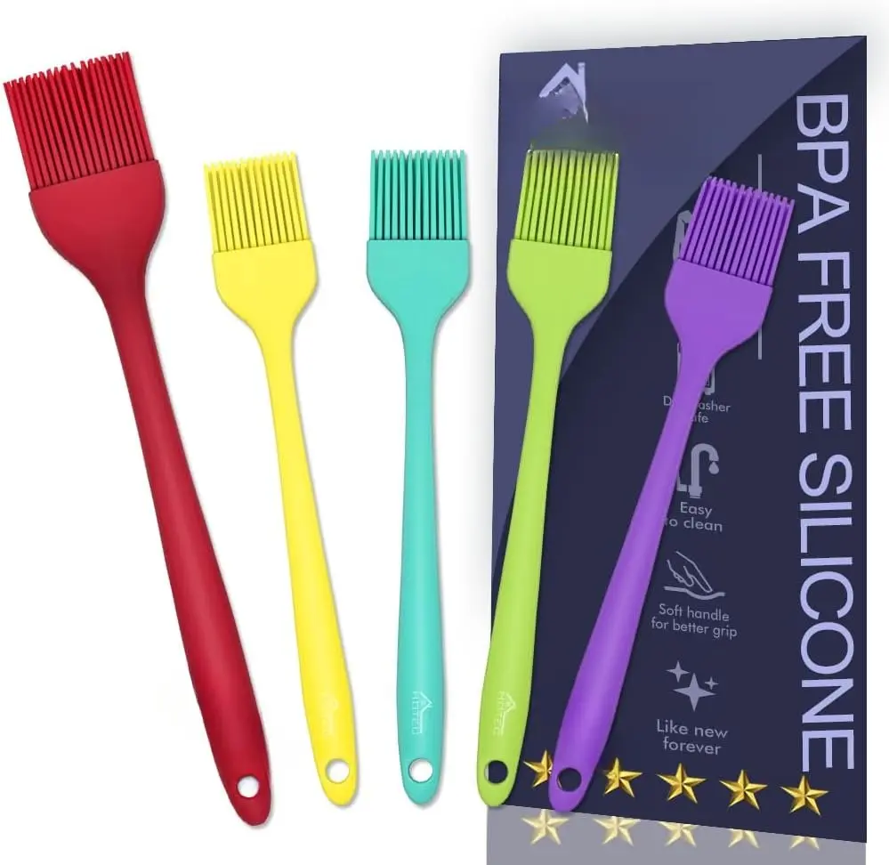 600 Heat Resistant   Marinading Meat Grill Basting Pastry Brush for Oil Butter Sauce Sausages Desserts Turkey Baster Grill Barbecue, Multicolor