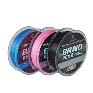 Bingolife ProTournamentGrade Anti-Fade PEX8 Braid Line Lure Fishing Black/Pink/Blue 164 yard