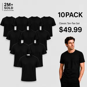 10-Pack $49.99  5-Pack $39.99 100% Cotton Men’s T-Shirt, Crew Neck Solid Basic Tee,  180 GSM Soft Durable Shirt,Breathable Fabric Menswear Top Classic White Black Tshirt, S–3XL SummerVibes outdoorfun