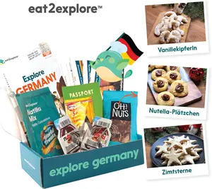 eat2explore GERMANY Baking Kit – Interactive & Educational Dessert Set with 3 Recipe Cards, Baking Mixes & Real Tools – Fun Family Activity & Gift