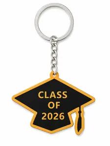 Class of 2026 Graduation Keychain, Alloy and Acrylic Graduation Cap Key Ring, Black and Gold Graduate Gift Keychain for Students, Seniors, Graduation Party Favors, Keepsake Accessories