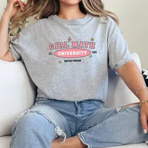 Girl Math University Sweatshirt, Girl Math Sweatshirt,  Just a Girl Sweatshirt, Cute Gift Sweatshirt Full Color Print Casual Cotton Sweatshirt, Hoodie, Comfort Colors