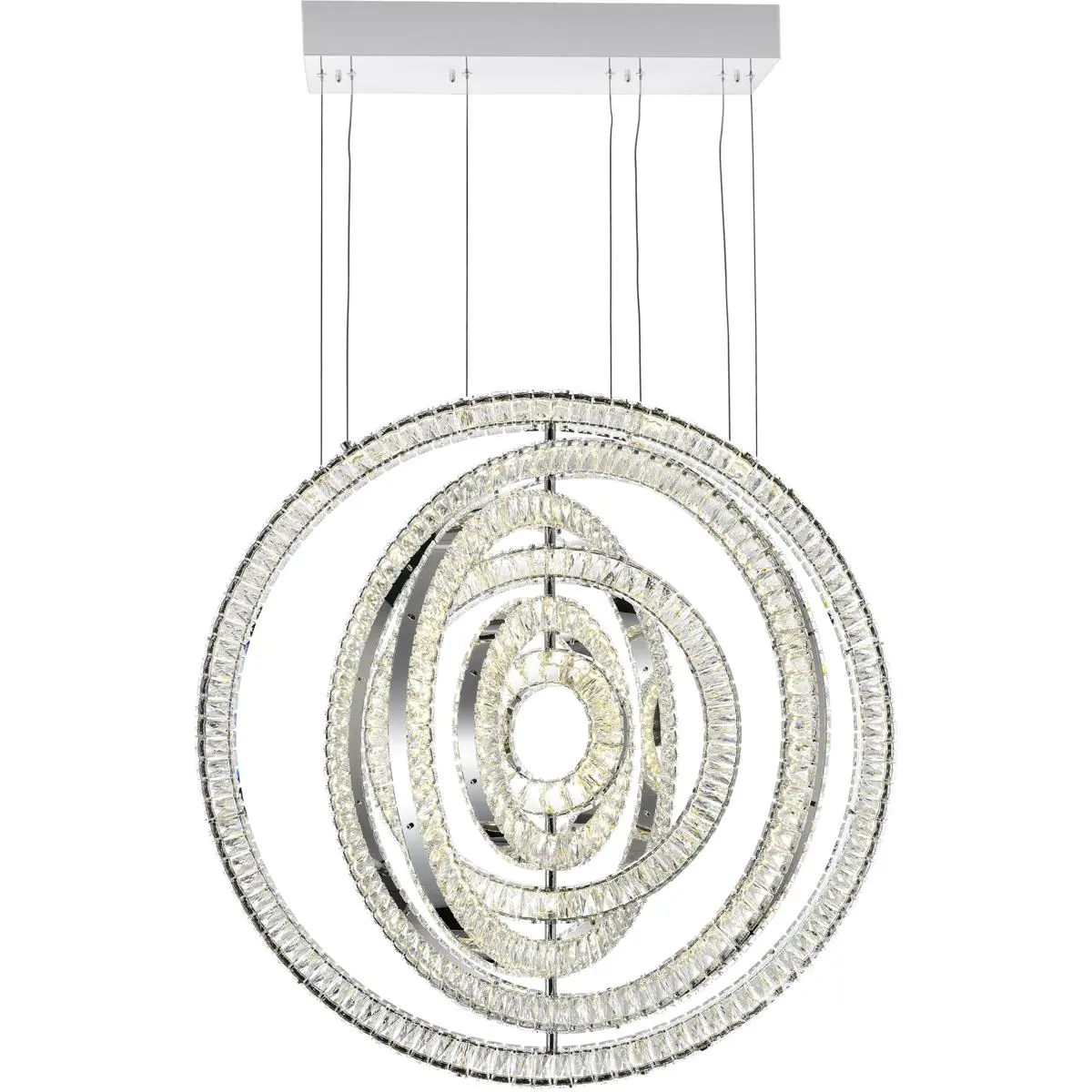 CWI Lighting Celina LED 5 inch Chrome Down Chandelier Ceiling Light 1046P37-6-601