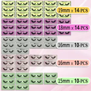 NO.15 BTllssh 58 Pairs Lashes Live stream exclusive Bulk Wholesale Fake Eyelashes 3D Lashes Pack Natural Cosmetic Makeup for Enhanced Look