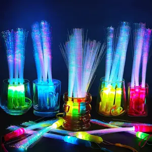 60 Pieces Colorful Fiber Optic Party Glow Sticks - Reusable glow-in-the-dark color changing glow sticks for raves, birthdays, concerts, weddings and graduations (Halloween Haunted House/Christmas Light Trail) GIFTS Lightweight Plastic