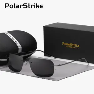PolarStrike unisex Retro artistic frameless polarized sunglasses for outdoor activities UV400