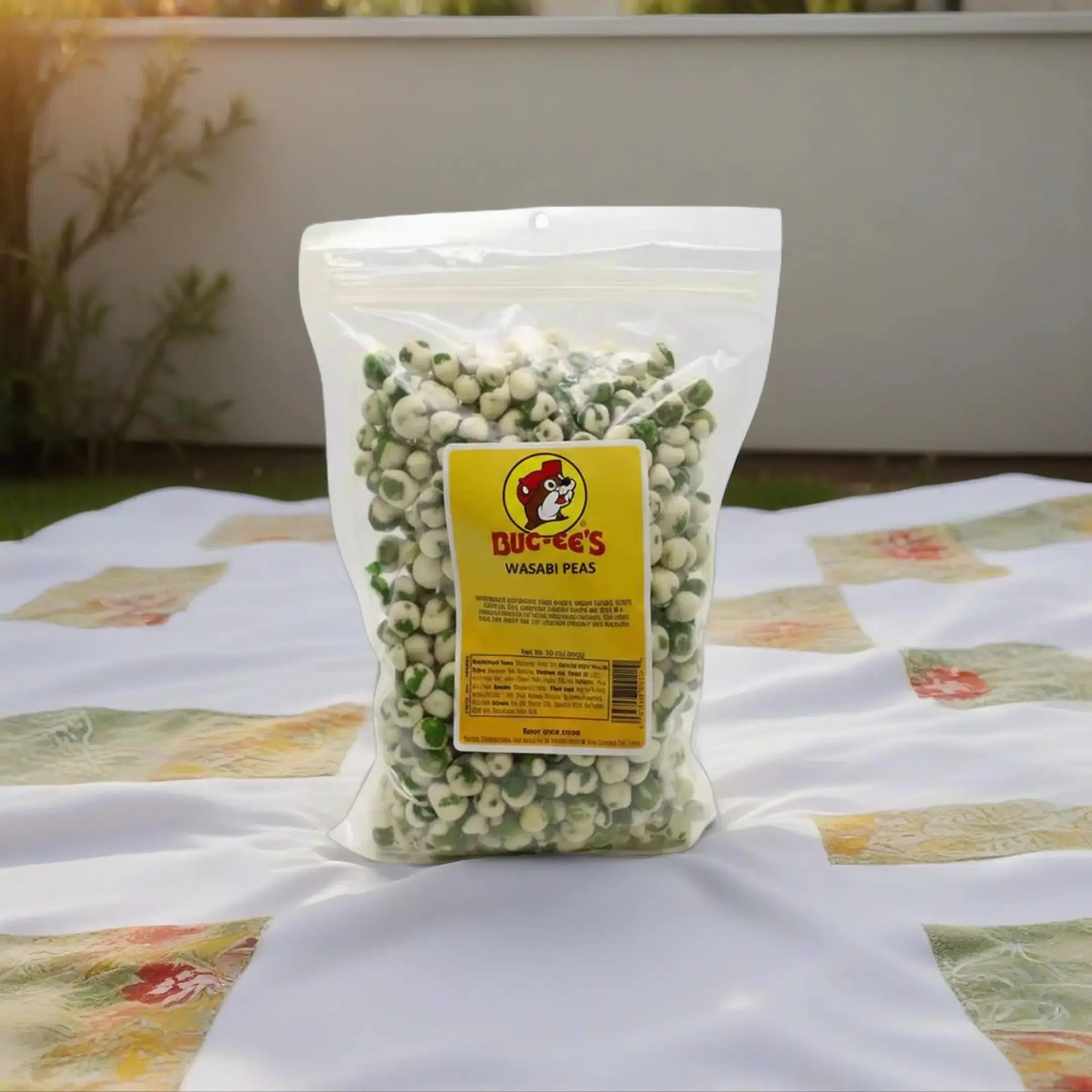 Buc-ee's Spicy Wasabi Flavor Nut Peas - Hand-Roasted, Salty, Savory 360g Snack Peas with Bold Crunch, Fiery Kick, Natural Protein for On-the-Go Snacking (Suitable for All Ages)