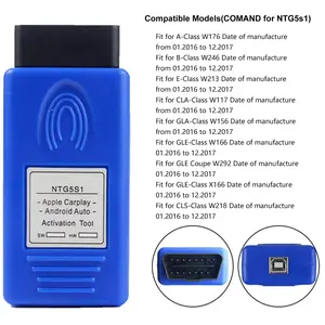 Newest NTG5S1 CarPlay OBD2 Car Activation Tool For Mercedes Benz NTG5 S1 Car OBD2 Activator Carplay Activation NTG5S1 Diagnostic Tool Auto Accessories IOS/Android DVD Player