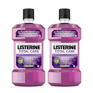 Listerine Total Care Anticavity Fluoride Mouthwash, 6 Benefits in 1 Oral Rinse Helps Kill of Bad Breath Germs, Prevents Cavities, & Strengthens Teeth, Fresh Mint, 1 L, Pack of 2 Evening Restore