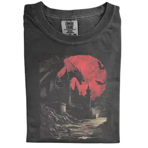 The Dragon Shirt Medieval Graphic Tee Comfort Color, Gift for Him or Her, Dark Fantasy Tshirt, Gothic Clothing Grunge Wear Bookish T-shirt