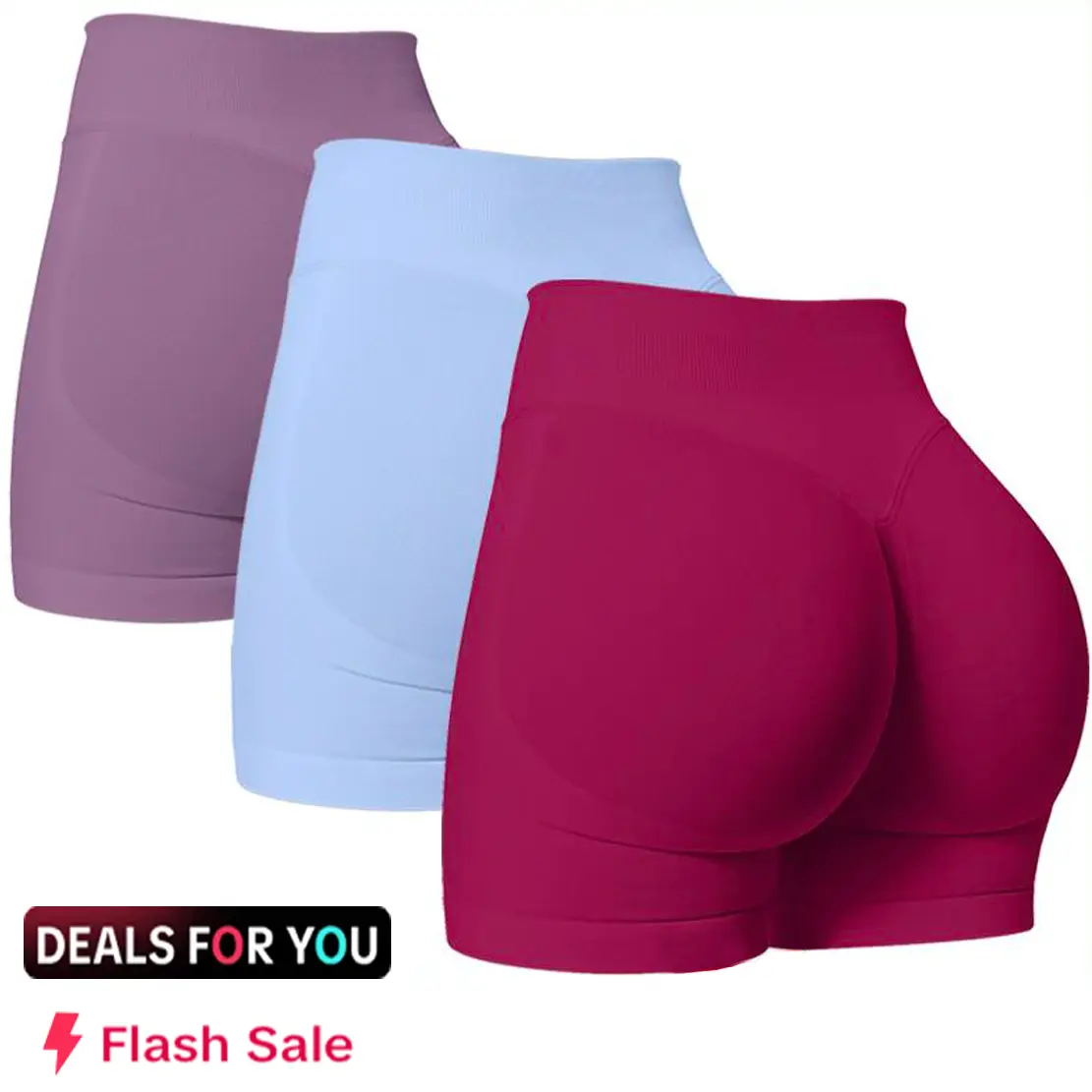 DENFY Impact Shorts Hip-Lifting Seamless Fitness Yoga Shorts Compression Impact Shorts Hidden Scrunch Butt lifting Shorts