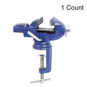 Mini Bench Vise, 360° Swivel Base Heavy Duty Vise, Woodworking Vise for Woodworking, Cutting Conduit, Drilling, Metalworking