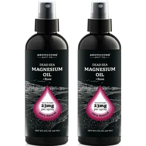 AROMASONG Dead Sea Magnesium & Rose Lavender Body Care Oil Spray, 23mg per Spritz, 8 Oz Natural Pure Extra Strength for Leg Comfort, Calming Soothing Sleep, Made in USA for Adults