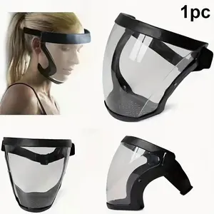 Full Face Protective Shield, Clear Anti-Fog Transparent Face Cover, Lightweight Comfortable Full Face Protection for Kitchen Oil Splash, Painting, Grinding, DIY Projects & Industrial Work