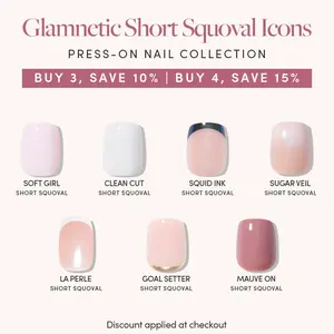 Glamnetic Short Squoval Icons Press-On Nail Collection Glamnetic Short Squoval Icons Press-On Nail Collection
