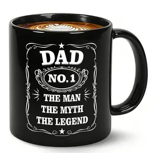 Best Dad Ever Coffee Mug - The Man The Myth The Legend, Dad No.1, 11oz Ceramic Cup, Funny Father's Day Gift, Christmas Birthday Present for Dad, Tea Mug for Men, Espresso Mugs
