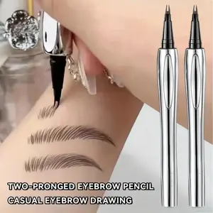 Dual-Ended Waterproof Eyebrow Pencil Long Lasting Eyebrow Pen with Brow Styling Brush for Casual Eyebrow Drawing Makeup Accessories Cosmetic Sweat-proof Waterproof Lasting