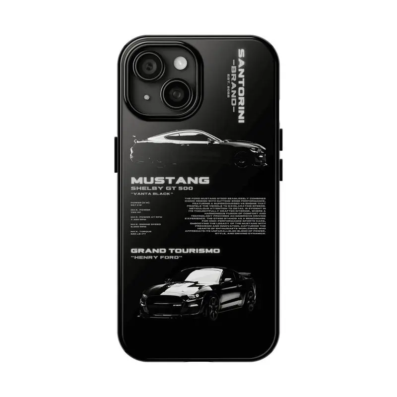 Trending Shelby Black Phone Case- A tough and durable phone case with a stylish design- a perfect gift for Ford Mustang fans- a stylish car accessory