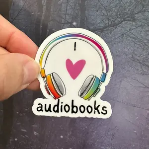Love audiobooks rainbow bookish sticker