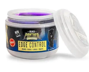 Black Panther Extra Hold Edge Control & Braiding Gel  4C Gel for Women & Men. 4 oz, Purple