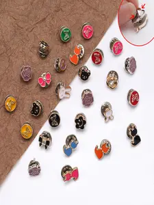 30 Piece Colorful Random Seamless Button Safety Jeans Buttons Brooches Cute Enamel Collar Pins Shirt Jean Jacket Dress Decoration