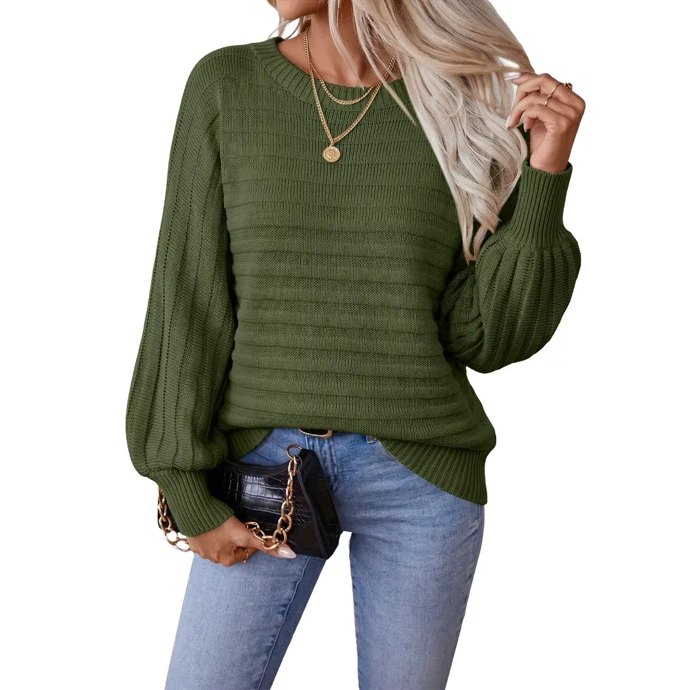 Dokotoo Women's  Boat Neck Batwing Sleeve Textured Knit Sweater Long Sleeve Tops Off The Shoulder Sweater