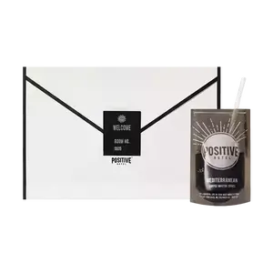 Positive Hotel Mediterranean Coffee Freeze Dried Instant Black Coffee - Medium-Dark Roast, Caramel Lava Flavor, 7 Sachets (80.5g) - Premium Master Series