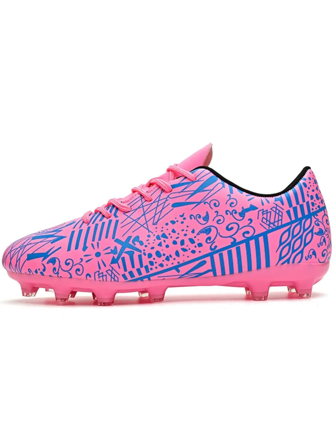 Unisex Ag Grass Soccer Shoes, All- Print Low Top Football Boots, Anti-Slip Studs, Outdoor Training Cleats, Football Field Boots, Kids Teens Adults