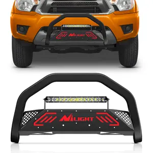 Toa-52	Nilight Bull Bar with Light Bar&License Plate Hole Compatible with Toyota Tacoma 2005-2015 Truck Brush Guard, Front Bumper Push Bar w/Grille Skid Plate Light Mount
