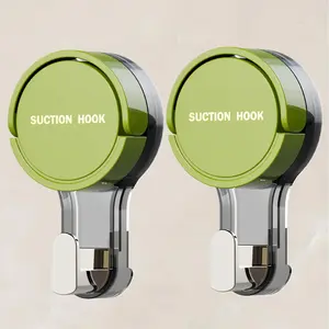 2-Pack Strong Suction Cup Hooks, Wall Mounted Abs Vacuum Sealed Home Organizer Hooks, No Drilling Needed, for Towels Kitchen Bathroom Home Organization