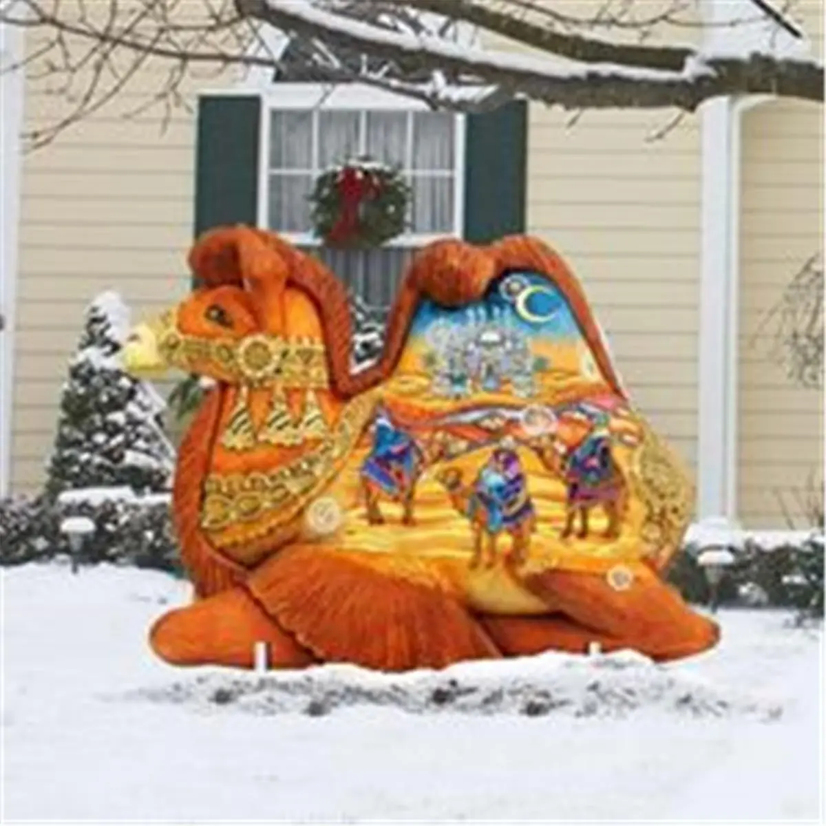 212 MAIN 3 Kings Nativity Wood Christmas Ornament Set (2-Piece), 4.5x5.5in Flat Shape, Festive Home Decoration, Holiday Gift