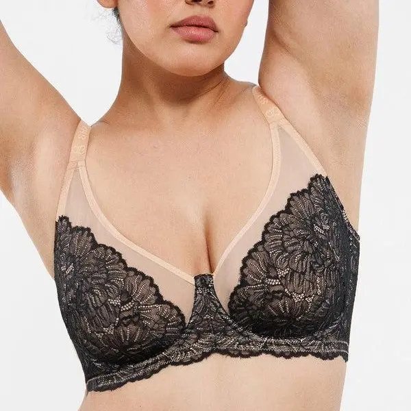 SHAPELLX Supportive Unlined Lace Underwired Everyday Bra for Plus-Size Bust Comfortable Womenswear Sexy Creator
