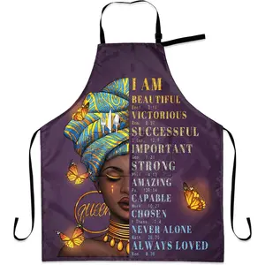 Aprons For Women With Pockets  Art Apron Black Girl Kitchen Adjustable Aprons For Women  Oil Proof 33x28in