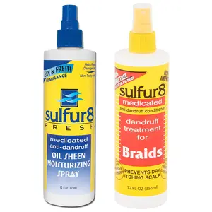 Sulfur 8 Anti-dandruff Conditioner For Braids 12 oz & Anti-dandruff Oil Sheen Spray 12 oz