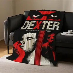 Dexter themed printed plush blanket, suitable for all seasons, suitable for bed, sofa, travel, and ideal for birthday gifts