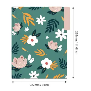 18 Pack Decorative File Folders Floral Folders Cute File Folder, Letter Size Colored File Folders,1/3-Cut Tabs, 9.5 x 11.5 Inches, for Office, School, Home