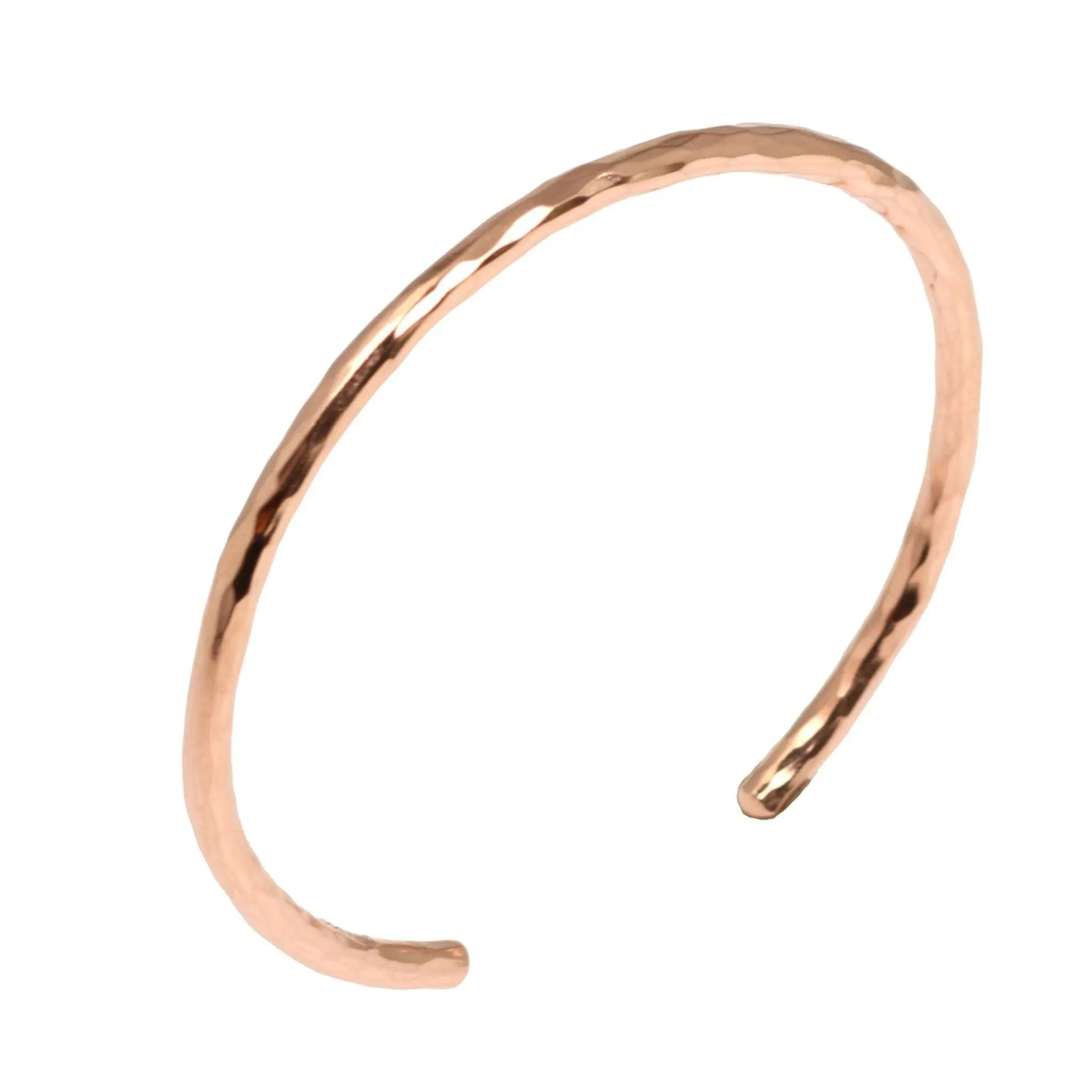 3mm Wide Hammered Copper Cuff Bracelet - Solid Copper Cuff