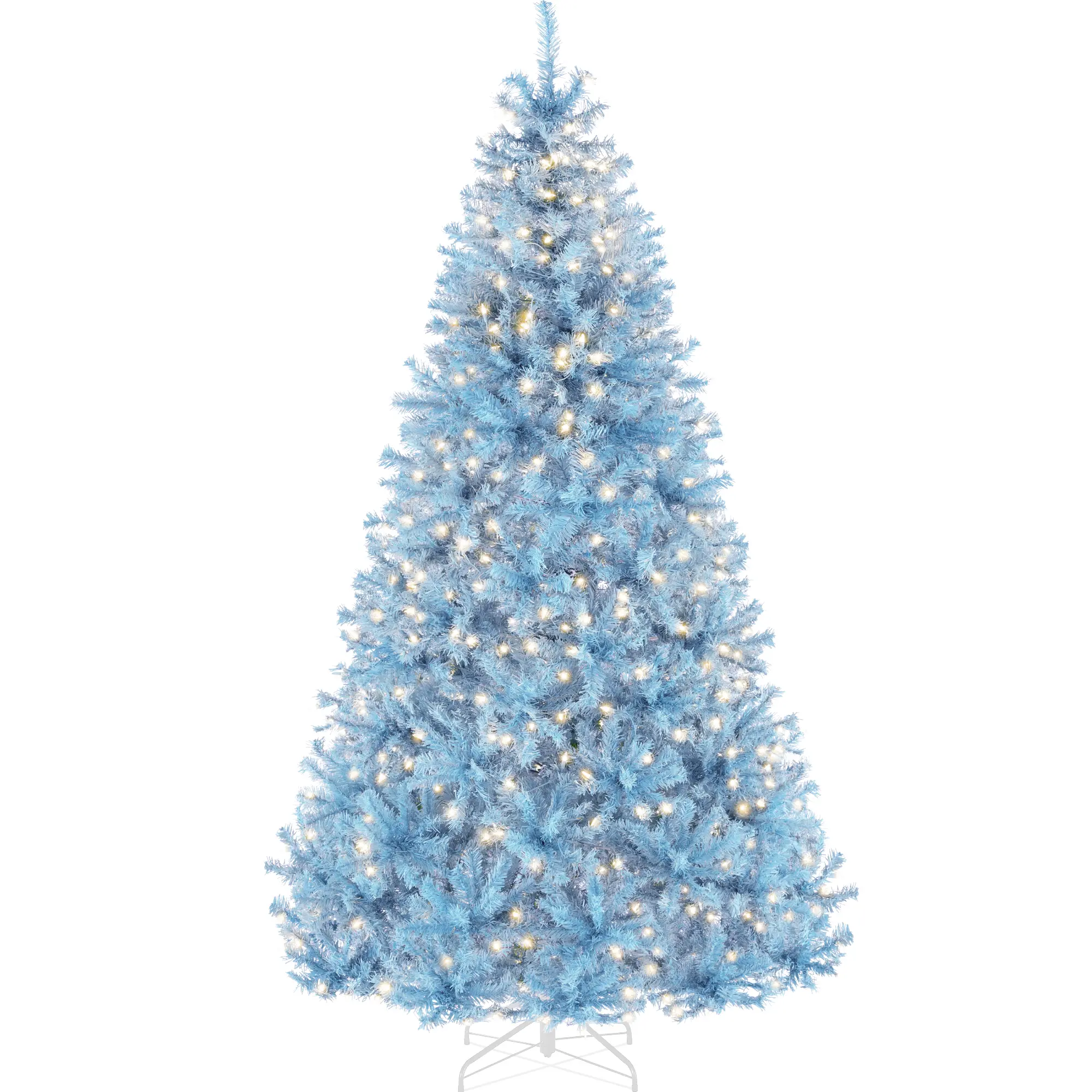 Best Choice Products Pre-Lit Artificial Christmas Tree – LED or Incandescent Lights, Metal Stand, Multiple Colors & Sizes (4.5–12ft)