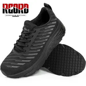 R CORD Women's Shoes  Black Work Shoes Waterproof Non-Slip Walking Shoes Professional Food Service Shoes Chefs Standing All Day Slip-On Shoes zapatos para trabajar en restaurante nurse shoes Kitchen SpringStatements