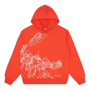 Hypland GUNDAM FLOAT HOODIE Orange - Casual Pullover with Hood, Front Graphic Design, Suitable for Men, Ideal for Casual Wear