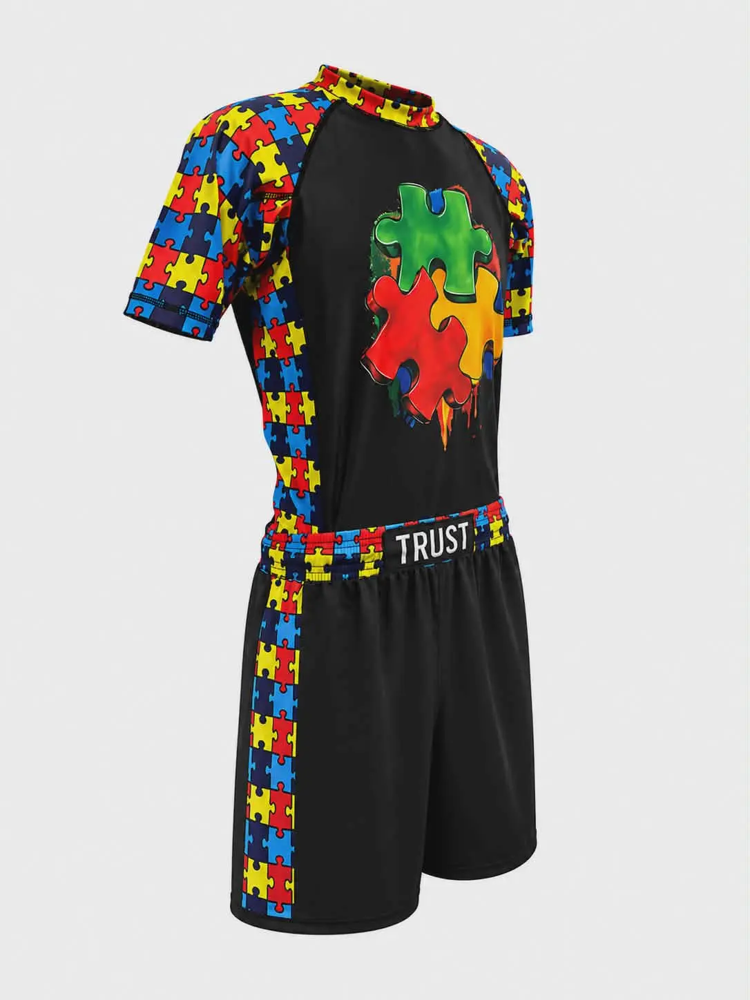 Unbreakable Pieces BJJ Rash Guard Set – Autism Awareness Edition | Trust-Clothes