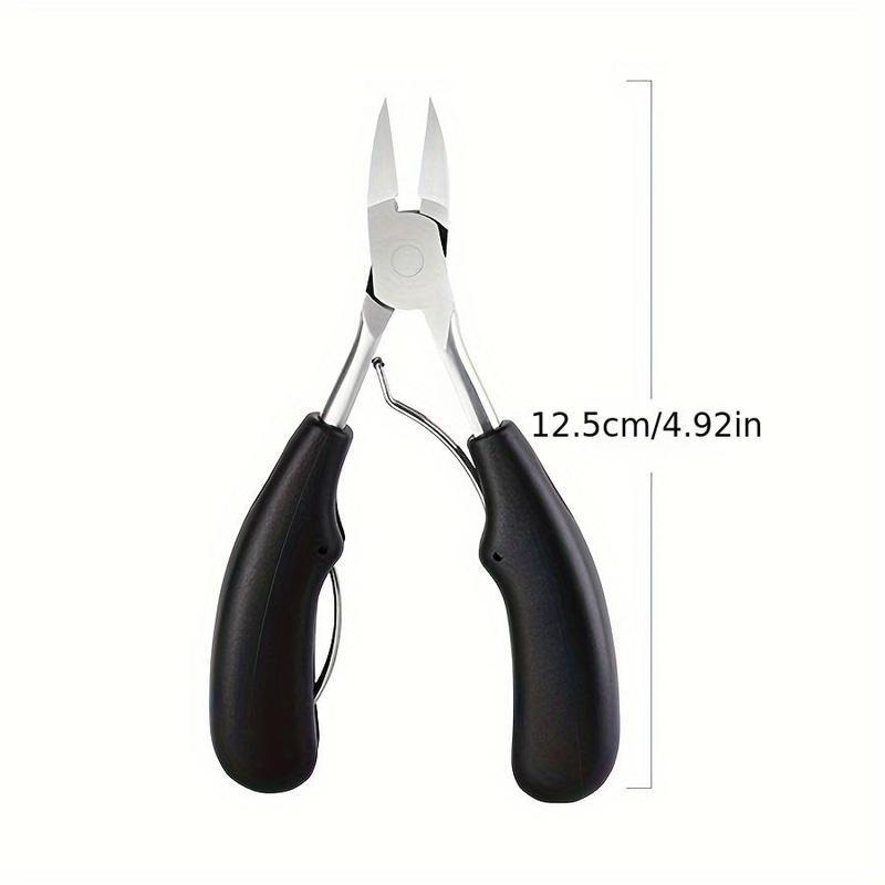 Ingrown Toenail Clippers for Humans, Professional Diagonal Pliers with Sharp Head & Ergonomic Handle, Functional Heavy Duty Nipper for Pain Relief & Care (Black)
