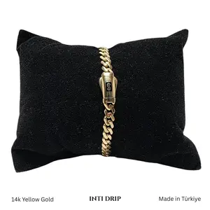 INTI DRIP 14K Gold Monaco Bracelet 5mm Original Monaco Link w/ Certificate Crafted by Sözer İstanbul, Türkiye High-Polish Luxury