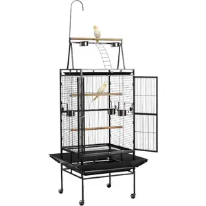 VEVOR Bird Cage, 36.6x 22.8x 59.5 inch, Flat Top, Wrought Iron Bird Flight Cage with Perches, Slide-Out Tray and Plastic Feeders, for Blue Tit, Cockatiel, Canary, Monk Parakeet, African Grey ParrotVEVOR Super Brand Day