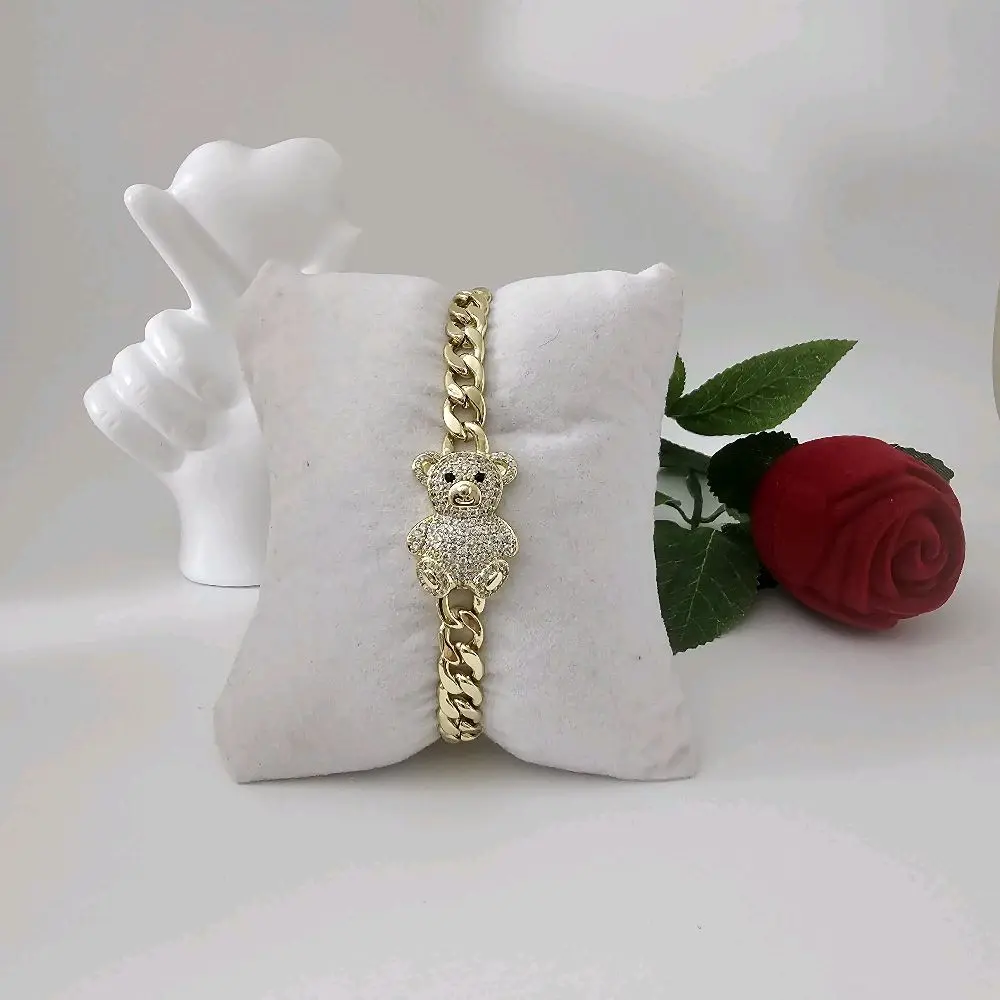 Valdiviajewelry #1740 High-quality 14k gold-plated bear bracelet