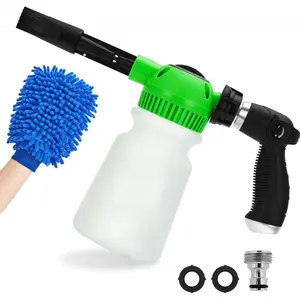 Car Wash Soap Sprayer (Green) – Foam Gun with Washing Mitts, Quick Connect to Most Garden Hoses car wash foam sprayer